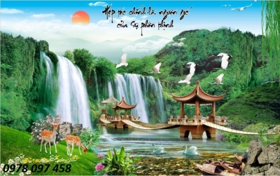 Tranh ốp tường họa tiết phong cảnh thiên nhiên