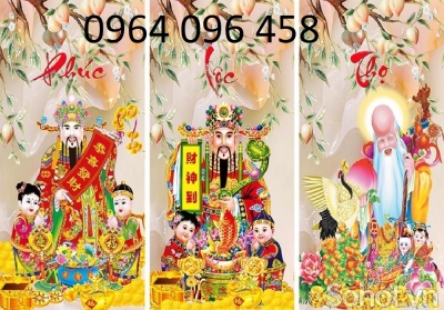 Mẫu gạch tranh 3d phúc lộc thọ - MGF4