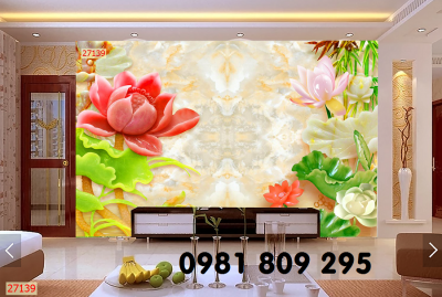 Gạch tranh 3d , gạch trang trí hoa sen
