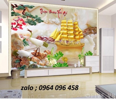 Tranh gạch phong thủy thuyền buồm 3d - CNBB89
