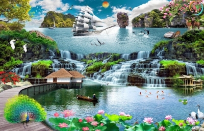 Tranh gạch 3d sơn thủy hữu tình - FDSZ33
