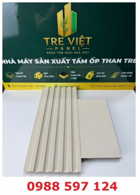 Ốp tường tấm ốp than tre kèm lam sóng