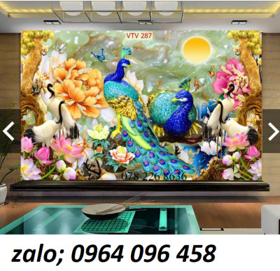 Tranh gạch 3d ốp tường tranh chim công - SCXV44