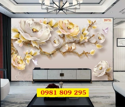 Tranh gạch ốp tường trang trí hoa sen