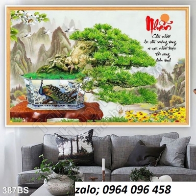 Tranh gạch 3d dán tường phòng khách - XLM65
