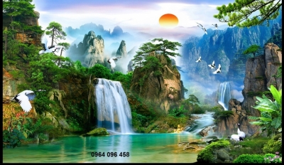gạch tranh phong cảnh 3d - 68AQ