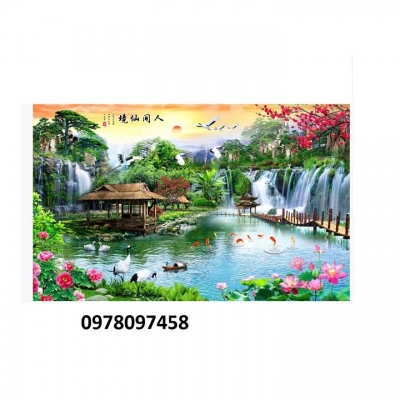 Tranh gạch 3D - tranh thác nước