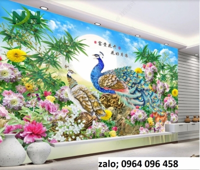 Tranh gạch 3d dán tường phòng khách - KMN6