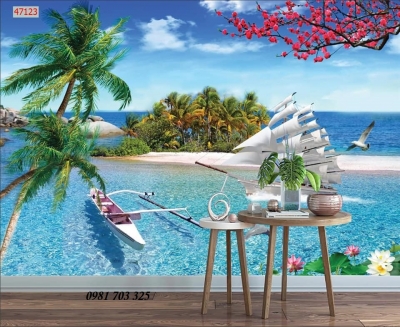 Tranh gạch 3D thuận buồm xuôi gió