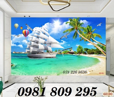 Gạch 3d thuyền , gạch 3d ốp tường phòng khách