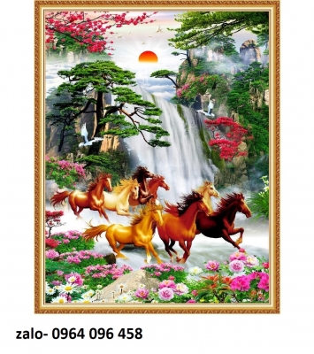 Tranh gạch 3d ốp tường mã đáo thành công - C9855