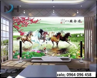 Tranh gạch 3d phong cảnh bát mã - CKD33