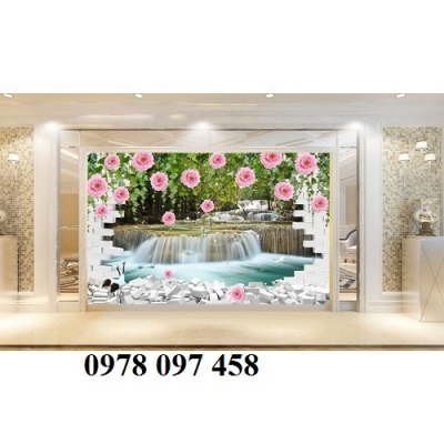 Tranh hoa hồng day leo - gạch tranh họa tiết