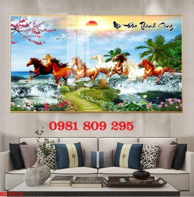 Gạch tranh bát mã , gạch tranh 3d