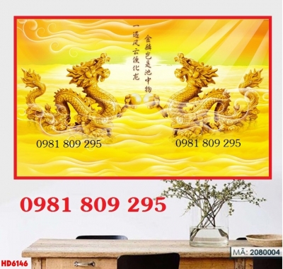tranh rồng 3d phong thủy - gạch tranh 3d FGH76