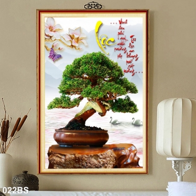 Gạch tranh cây cảnh bonsai