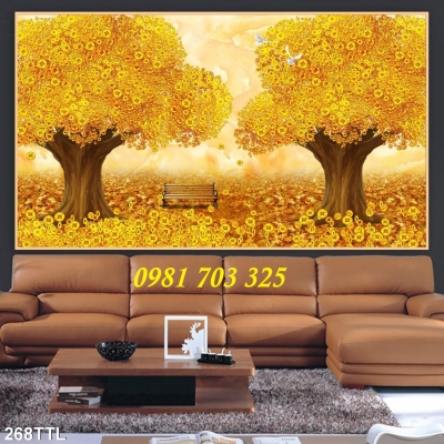 tranh 3D phong thủy kim tiền, gạch tranh 3D