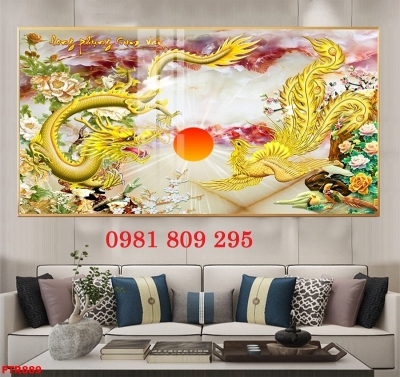 Tranh rồng phượng, gạch tranh ốp tường VF8878