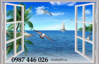Gạch ốp tường tranh gạch 3d cửa sổ HP7272