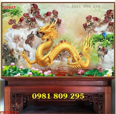 Tranh rồng phượng vàng, gạch tranh 3d