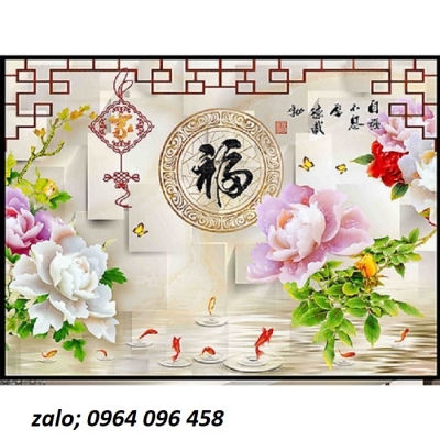 Tranh gạch 3d dán tường sứ ngọc - 66SM