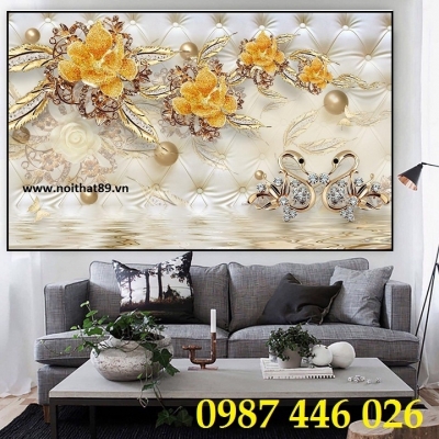 Tranh 3d gạch trang trí tranh tường đẹp HP9272