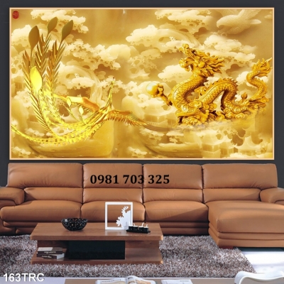 Tranh gạch rồng phượng phong thủy dán tường