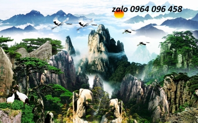 Tranh gạch 3d phong cảnh mây núi - NC322
