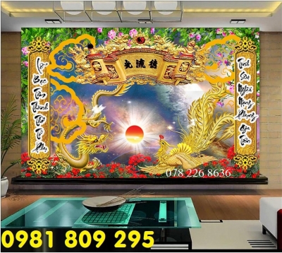 Gạch tranh 3d , tranh long phụng