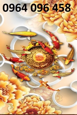 Tranh gạch 3d cá chép vàng - 98888C