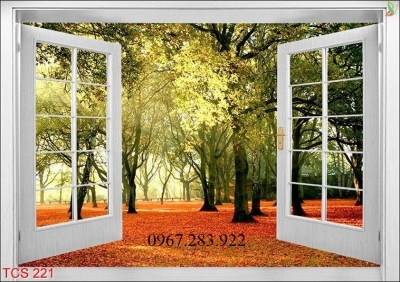 Gạch 3D- Tranh phong cảnh cửa sổ