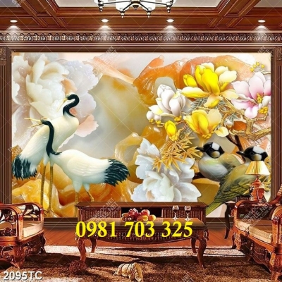 Tranh tùng hạc 3D, gạch tranh phong thủy