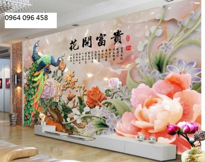 Tranh gạch 3d con công - 9999CP