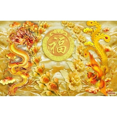 Tranh gạch rồng phượng 3d