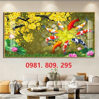 Tranh gạch men cá chép Hn8282