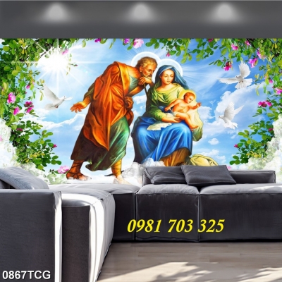tranh công giáo- gạch tranh ốp tường 3D
