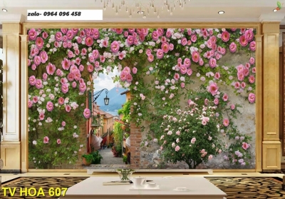 Tranh gạch 3d vườn hoa phong cảnh - XVC3