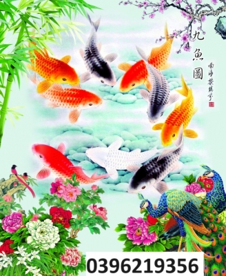 Tranh chim công đẹp trang