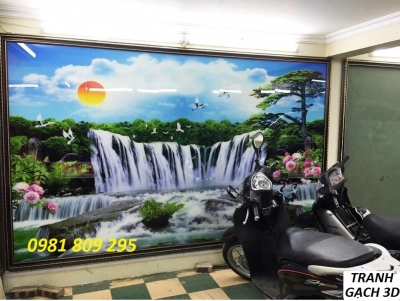 Tranh thác nước- gạch tranh 3d