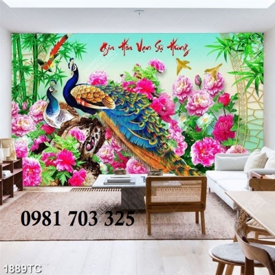 Tranh gạch mẫu đơn cao cấp trang trí