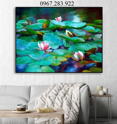 Tranh gạch- Tranh hoa sen