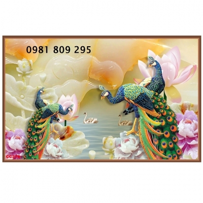 Gạch trang trí 3d con công HP3695