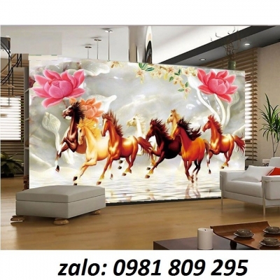 Gạch tranh 3D- tranh bát mã