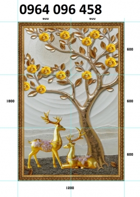 Tranh gạch 3d - gạch tranh 3d trang trí phòng khách - 07CVB