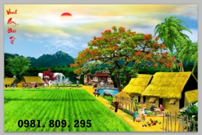 Gạch 3d làng quê , cảnh việt đẹp HN8328
