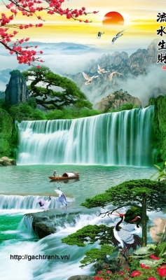 tranh gạch men 3d phòng khách - CVB34