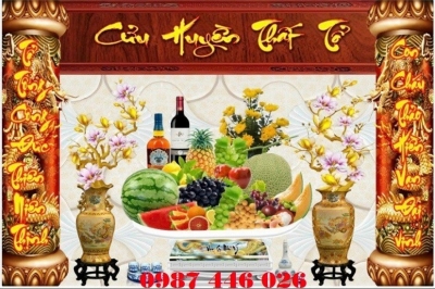 Tranh gạch men phòng thờ Ho6882