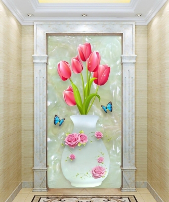 Gạch tranh 3D - tranh bình hoa sứ ngọc