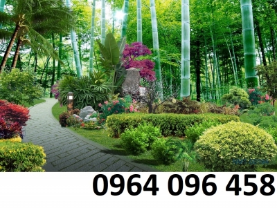 Tranh gạch 3d phong cảnh vườn hoa - SMB43