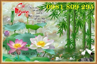 Mẫu tranh gạch hoa sen cao cấp JP65